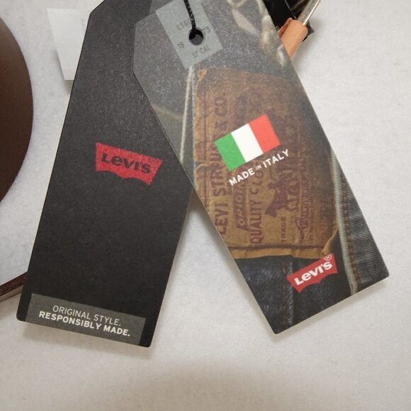 Levi's Leather Casual Belt Men's Size L Brown Slide Close - Picture 5 of 8